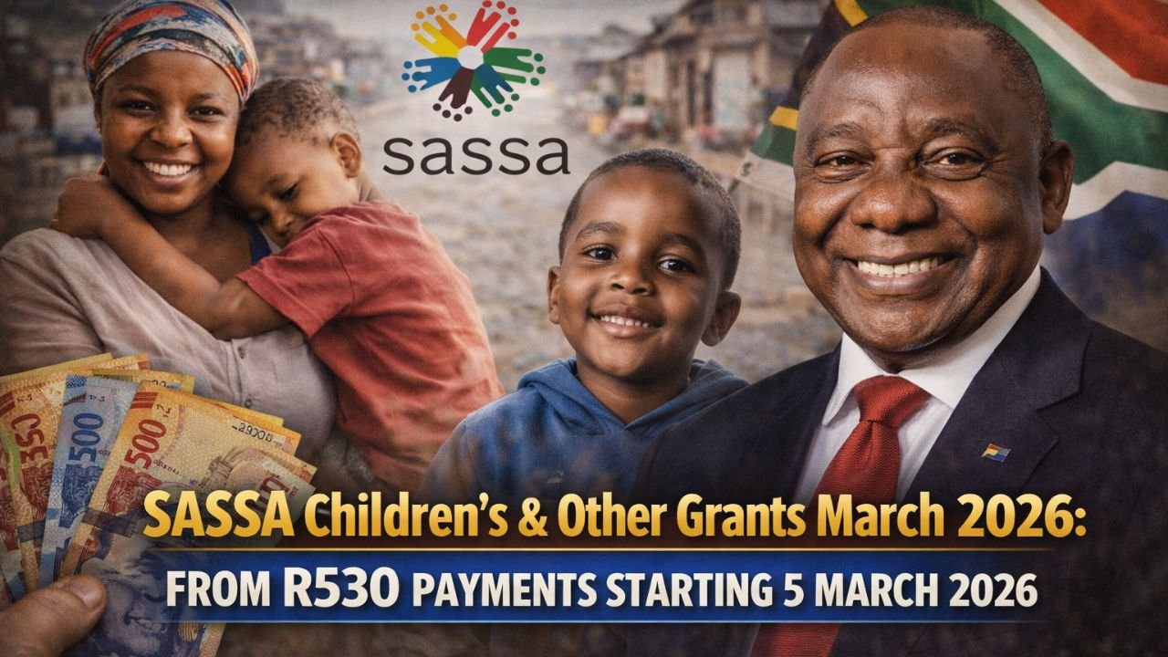SASSA Children’s & Other Grants March 2026: From R530 Payments Starting 5 March 2026