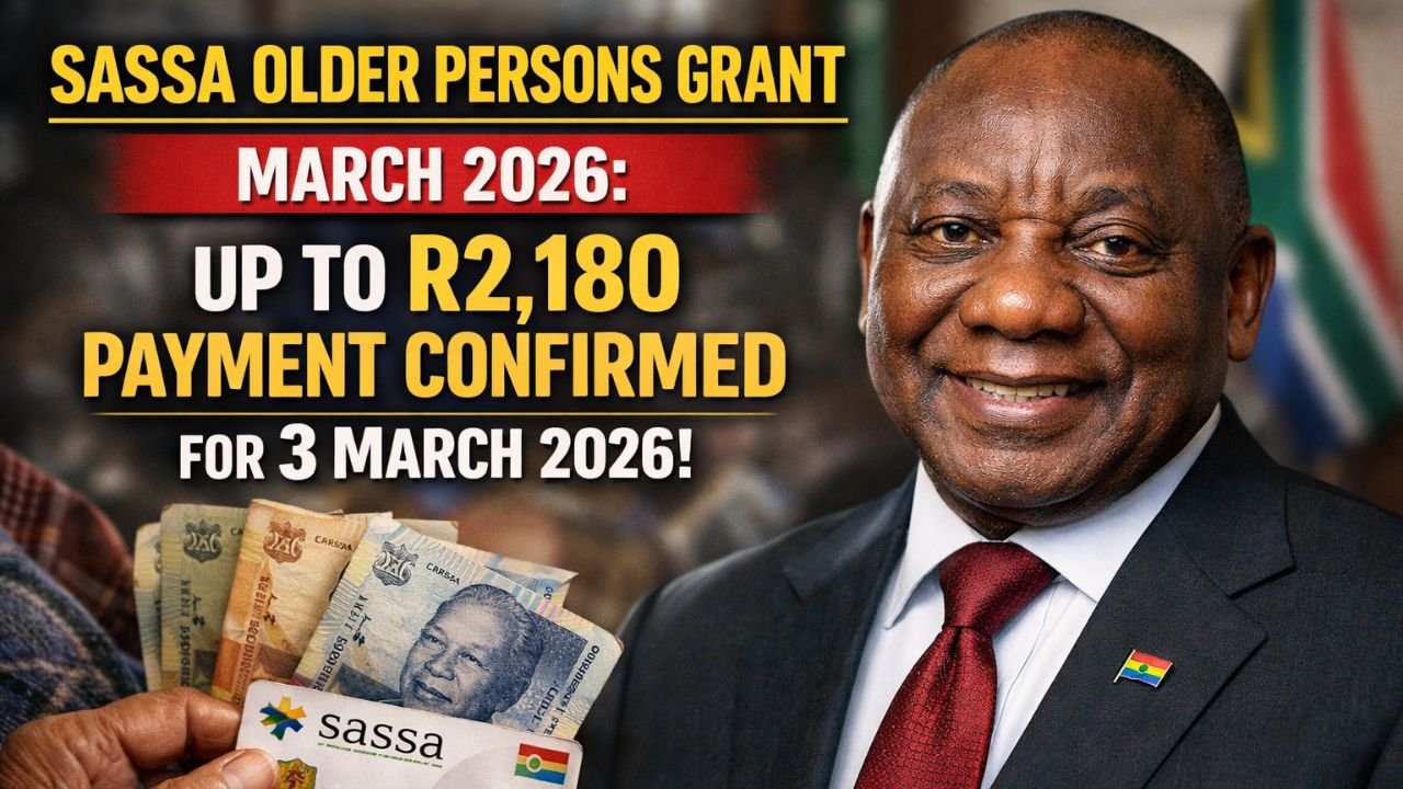 SASSA Older Persons Grant March 2026: Up To R2,180 Payment Confirmed for 3 March 2026